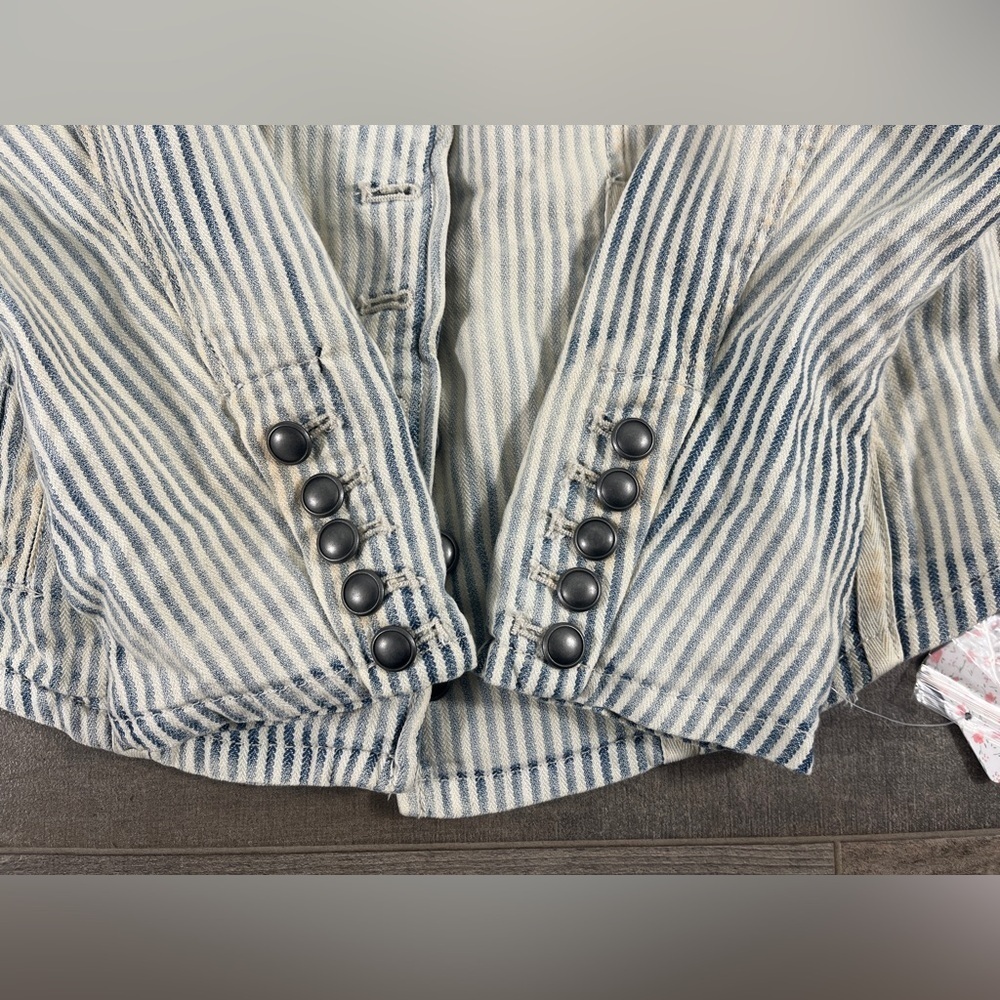Free People Bleached Out Indigo Button Down Jacket - Picture 11 of 12